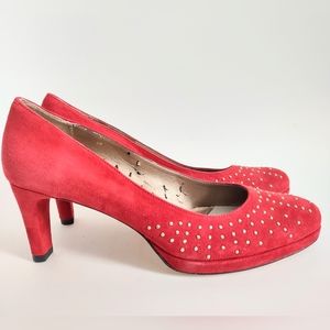 Vaneli Women's Burnt Orange Genuine Suede Leather Platform Stacked Heel Size 9 N